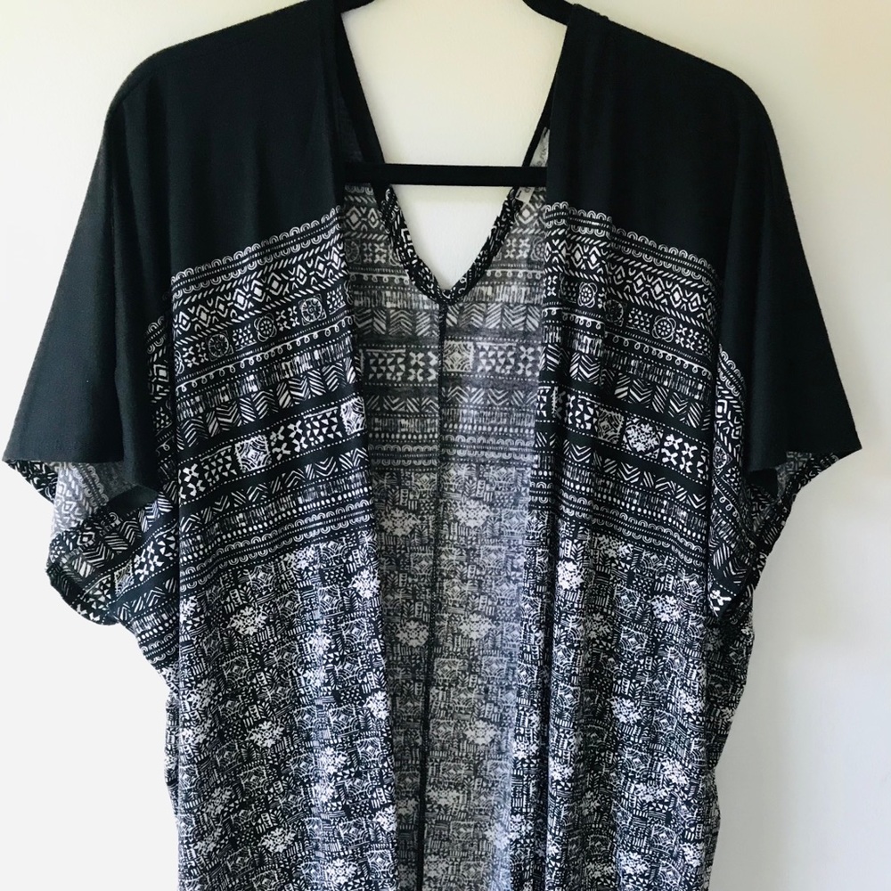 Charlotte Russe Black Fringe Kimono